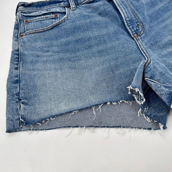 Abercrombie & Fitch Hi Rise Mom Denim Cut offs Shorts Womens Size 18 PRIDE Heart - Picture 4 of 8